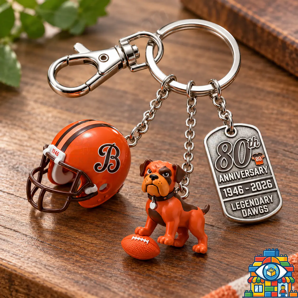 Cleveland Browns Legendary Dawgs 80th Anniversary Keychain - Look