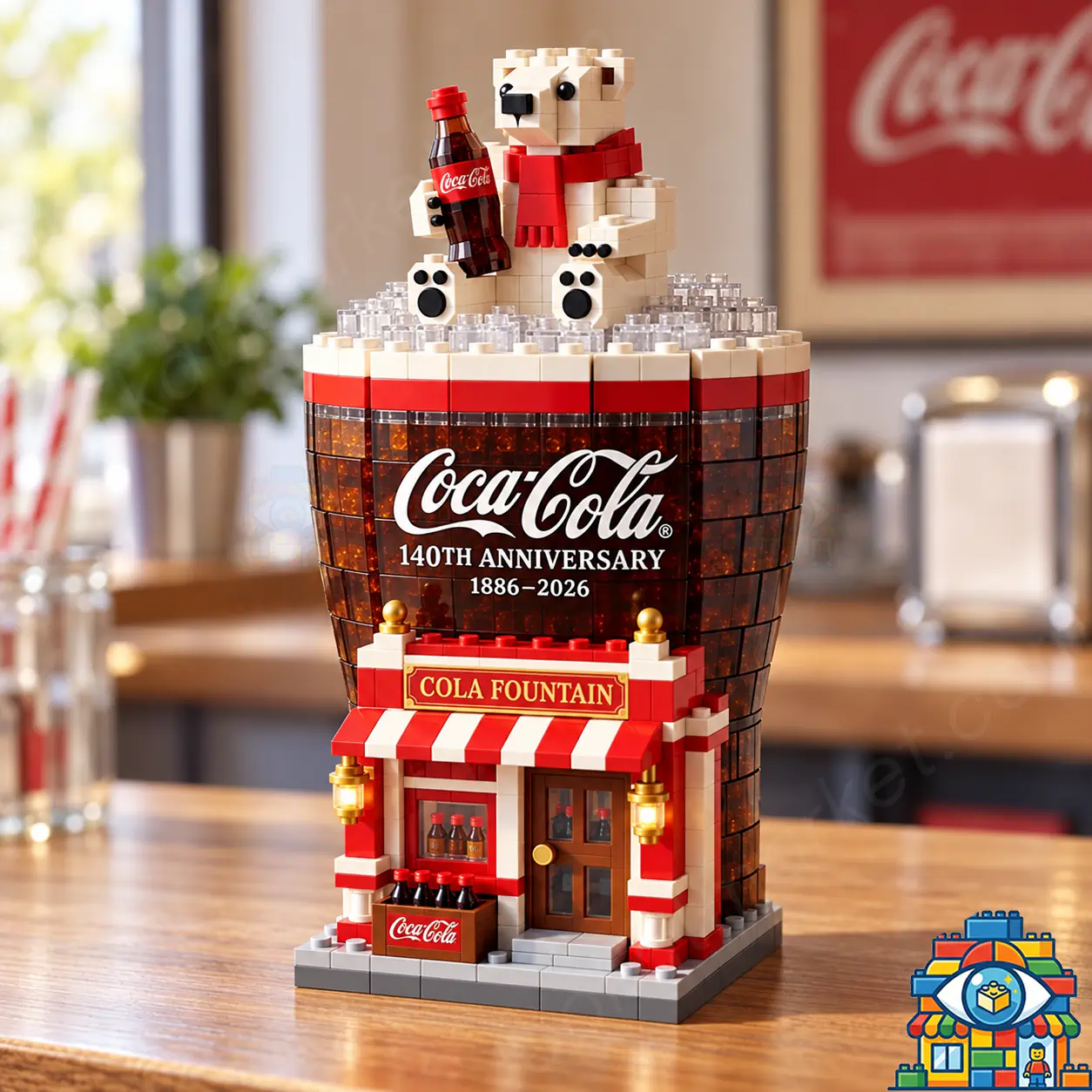 Coca-Cola 140th Anniversary Building Brick Set | LookAtMarket